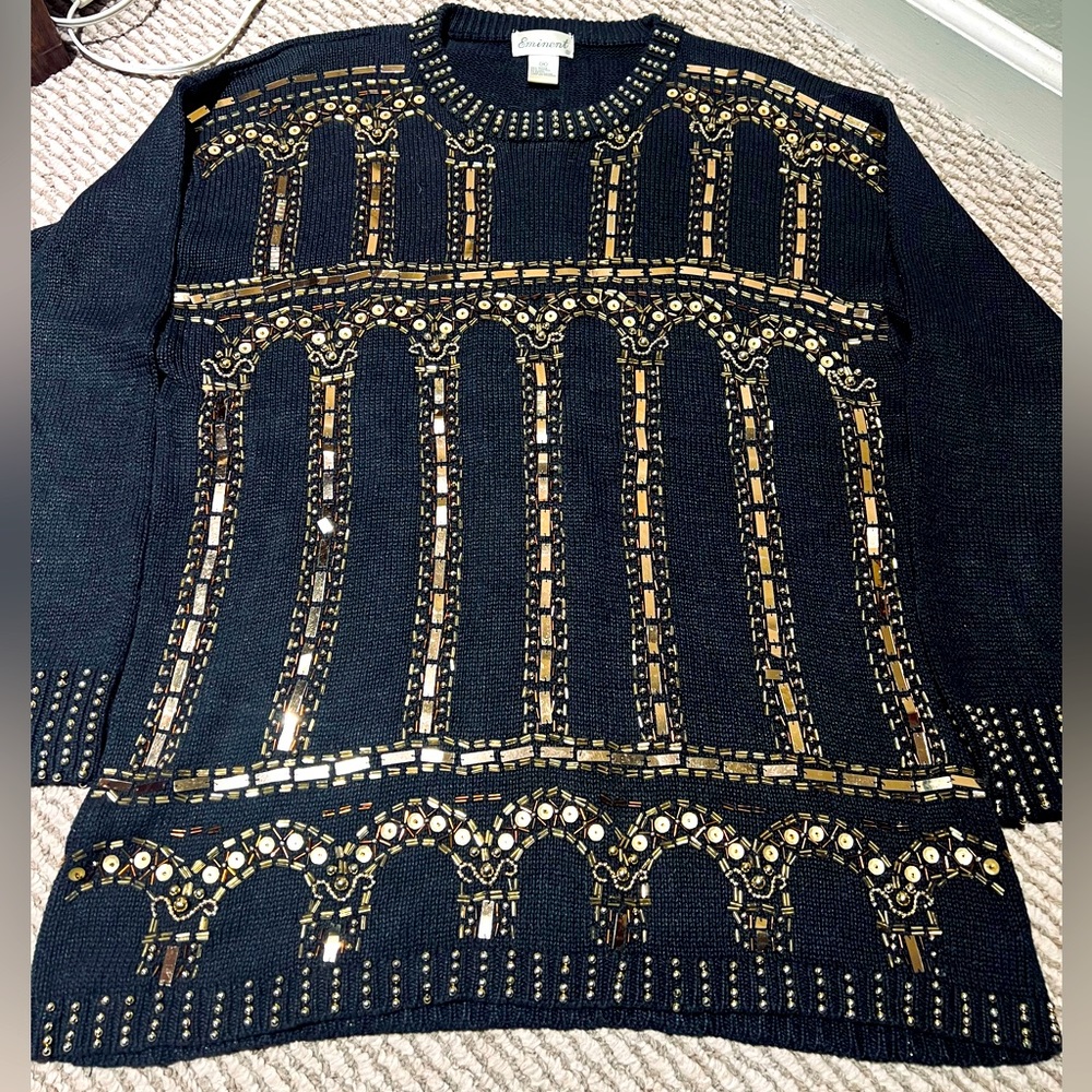 Vintage Ugly Sweater | Roman House Beats Embroidered | Size M
